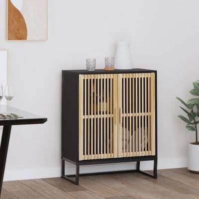 vidaXL Komoda čierna 60x30x75 cm kompozitné drevo