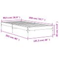 vidaXL Posteľný rám sivý sonoma 100x200 cm kompozitné drevo a kov
