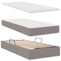 vidaXL Postel s úložným prostorem a matrací Sivohnedá 90 x 200 cm