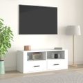 vidaXL TV skrinka biela 100x35x40 cm spracované drevo