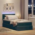 vidaXL LED úložná posteľ s matracom Tmavozelená 90 x 190 cm Zamat