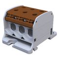 Svorka univerzálna RKA 50 1/6 L B, 150A, 1pól. (6x vstup), AL/CU, hnedá, na DIN/na panel