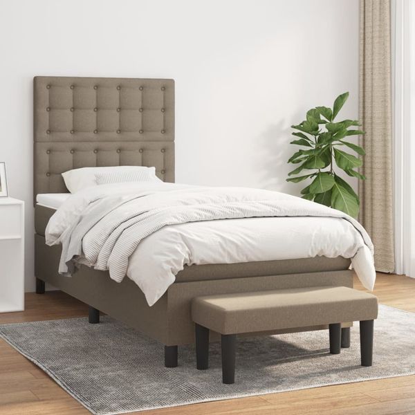 vidaXL Boxspring posteľ s matracom sivohnedý 100x200 cm látka