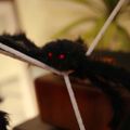 vidaXL Halloweenová dekorácia pavúka s pavučinami 2 ks Čierna a biela