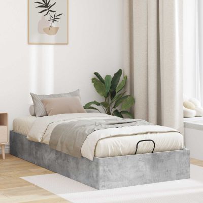 vidaXL Otomanový posteľný rám s úložiskom Betónovo Sivá 90 x 200 cm