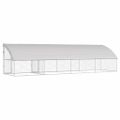 vidaXL Psí kennel 4 ks Strieborná 8 x 2 x 2 m Pozinkovaná oceľ