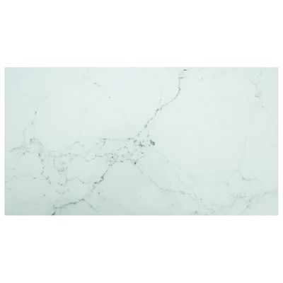 vidaXL Stolová doska, biela 120x65cm 8mm tvrdené sklo mramorový dizajn