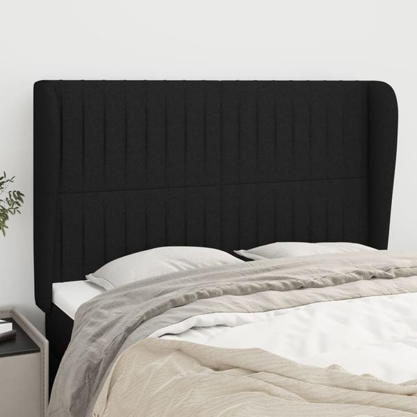 vidaXL Čelo postele so záhybmi čierne 147x23x118/128 cm látka