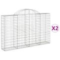 vidaXL Oblúkové gabionové koše 2 ks 200x30x120/140 cm pozink. železo
