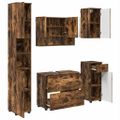 vidaXL Sada kúpeľňového nábytku 5 ks Dymová dub 35 x 30 x 192 cm