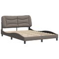 vidaXL Rám postele s LED bez matraca Hvar Taupe 140x190 cm Látka