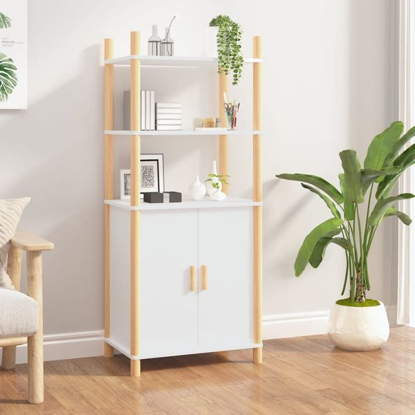 vidaXL Vysoká skrinka biela 60x40x141 cm spracované drevo