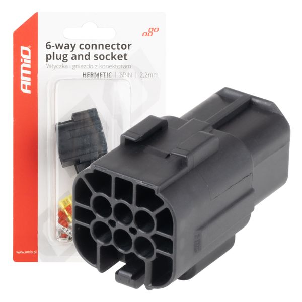 Sada elektrických konektorov vodotesných 6 PIN 2,2 mm AMiO-04349