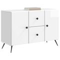 vidaXL Servírovacia skriňa Biela s vysokým leskom 89 x 34,5 x 60 cm
