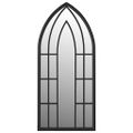 vidaXL Záhradné zrkadlo čierne 70x30 cm exteriérové železo