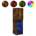 vidaXL TV skrinky s LED svetlami 2 ks dymový dub 30,5x30x102 cm