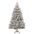 vidaXL Umelý Sklápací Vianočný Stromček 300 LED Zelená a biela 270 cm