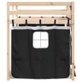 vidaXL Poschodová posteľ závesy bielo-čierna 75x190cm masívna borovica