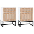 vidaXL Nočné stolíky 2 ks biele 40x30x55,5cm kompozitné drevo a železo
