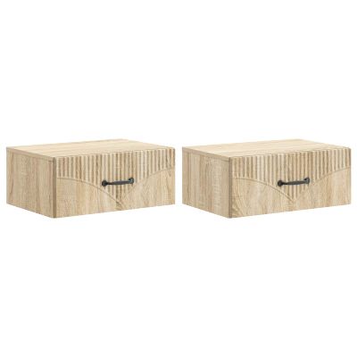 vidaXL Nástenná nočná skrinka 2 pcs Dub sonoma 49 x 34,5 x 20 cm