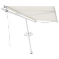 vidaXL Samostatne stojaca automatická markíza 450x300 cm krémová