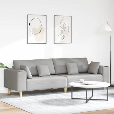 vidaXL Pohovka Oblá šedá 250 x 77 x 76 cm látka