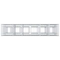 vidaXL Gabiónová vyvýšená posteľ 3 ks 250 x 50 x 150 cm Strieborná