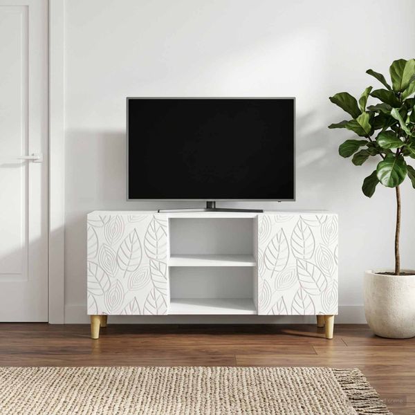 vidaXL TV skrinka 102 x 34,5 x 50 cm Biela Kompozitné drevo