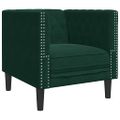 VidaXL Chesterfield Pohovka Tmavozelená zamatová