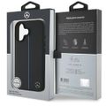 Puzdro Mercedes pre iPhone 16 6,1" MEHMP16S23RURBK Hardcase MB Blue Line Leather MagSafe čierne
