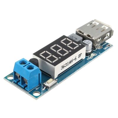 Napájací modul, step-down menič 4,5-40V na 5V/2A, USB + voltmetr