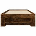 vidaXL Posteľný rám bez matraca dymový dub 100x200 cm kompozitné drevo