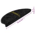 vidaXL Schodové rohože 15 ks 65x21x4 cm čierne polkruhové veľké