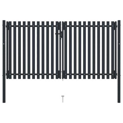 vidaXL Dvojkrídlová plotová brána z ocele 300x150 cm antracitová