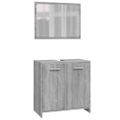 vidaXL 4-dielna sada kúpeľňového nábytku sivá sonoma spracované drevo
