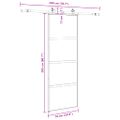 vidaXL Posuvné dvere s kovaním čierne 76x205 cm tvrdené sklo