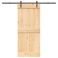 vidaXL Posuvné dvere NARVIK Prírodná a čierna 90 x 210 cm (213,5 cm)