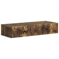 vidaXL Nástenný bočný stôl Dymový dub 87,5 x 34,5 x 17 cm