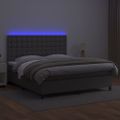 vidaXL Boxspring posteľ s matracom a LED sivá 180x200 cm umelá koža