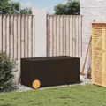 vidaXL Záhradný úložný box s kolieskami hnedý 190 l polyratan