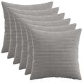 vidaXL Poťah na podložku 6 pcs HEERLEN Svetlosivá 30 x 30 cm manšestr