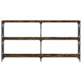 vidaXL Konzolový stolík dymový dub 200x28x80,5 cm kompozitné drevo