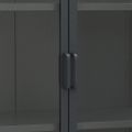 vidaXL Vysoká skrinka antracitová 80x35x135 cm oceľ a tvrdené sklo