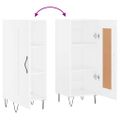 vidaXL Komoda biela 34,5x34x90 cm spracované drevo