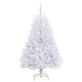 vidaXL Umelý Sklápací Vianočný Stromček Biela 150 cm PVC a oceľ