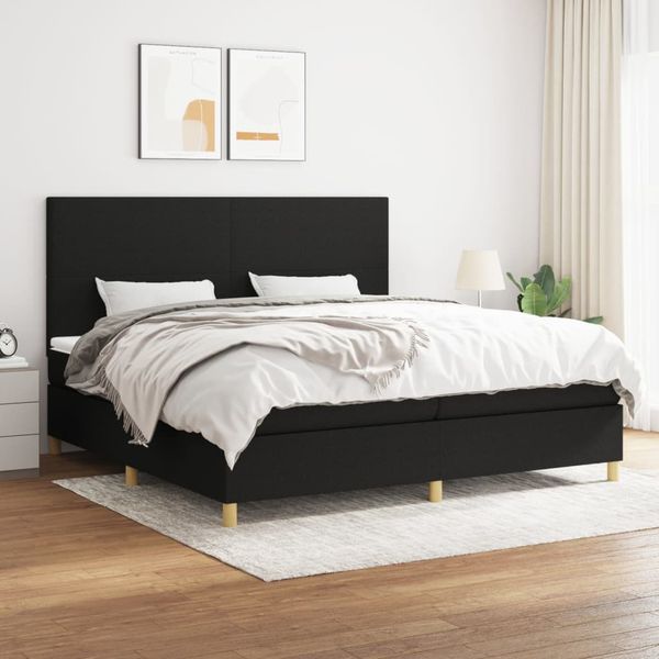 vidaXL Boxspring posteľ s matracom čierna 200x200 cm látka