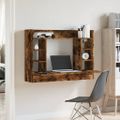 vidaXL Nástenný stolík dymový dub 105x48x75 cm kompozitné drevo