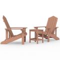 vidaXL Záhradná stolička Adirondack so stolíkom HDPE hnedá