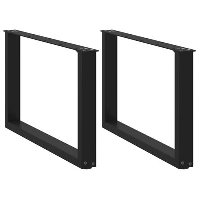 vidaXL Nohy konferenčného stolíka v tvare U, 2 ks, čierne, 70 x (42-43) cm, oceľové