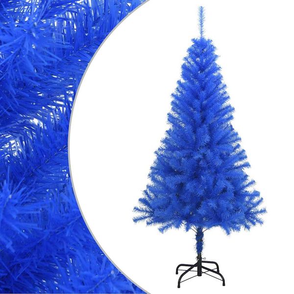 vidaXL Umelý vianočný stromček so stojanom, modrý 150 cm, PVC
